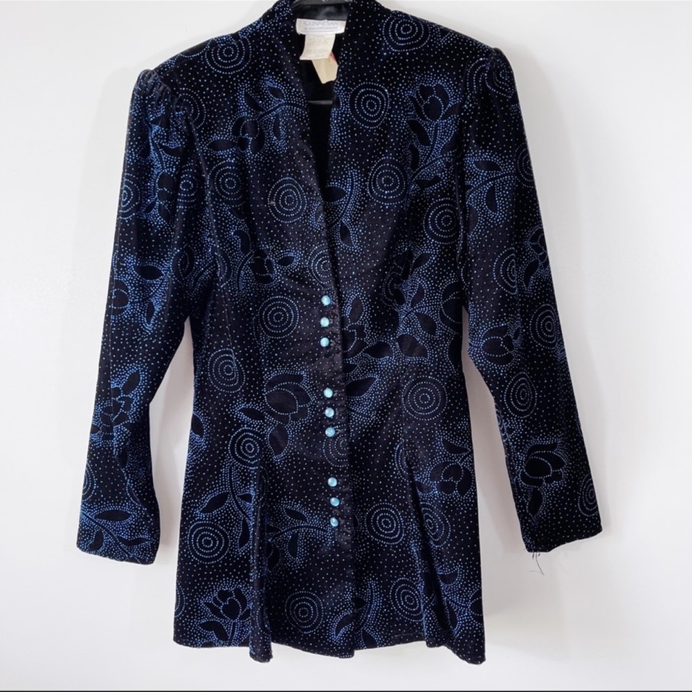Vintage Gunne Sax by Jessica McClintock 2 Piece Velvet Jacket & Satin Skirt, XS